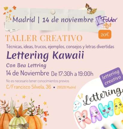 Madrid. Lettering Kawaii
