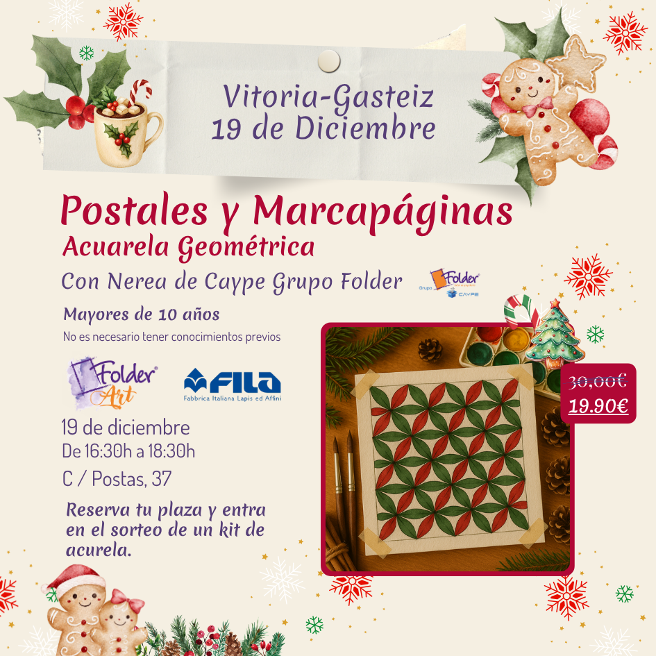 Vitoria. Postales y Marcapáginas Acuarela Geométrica