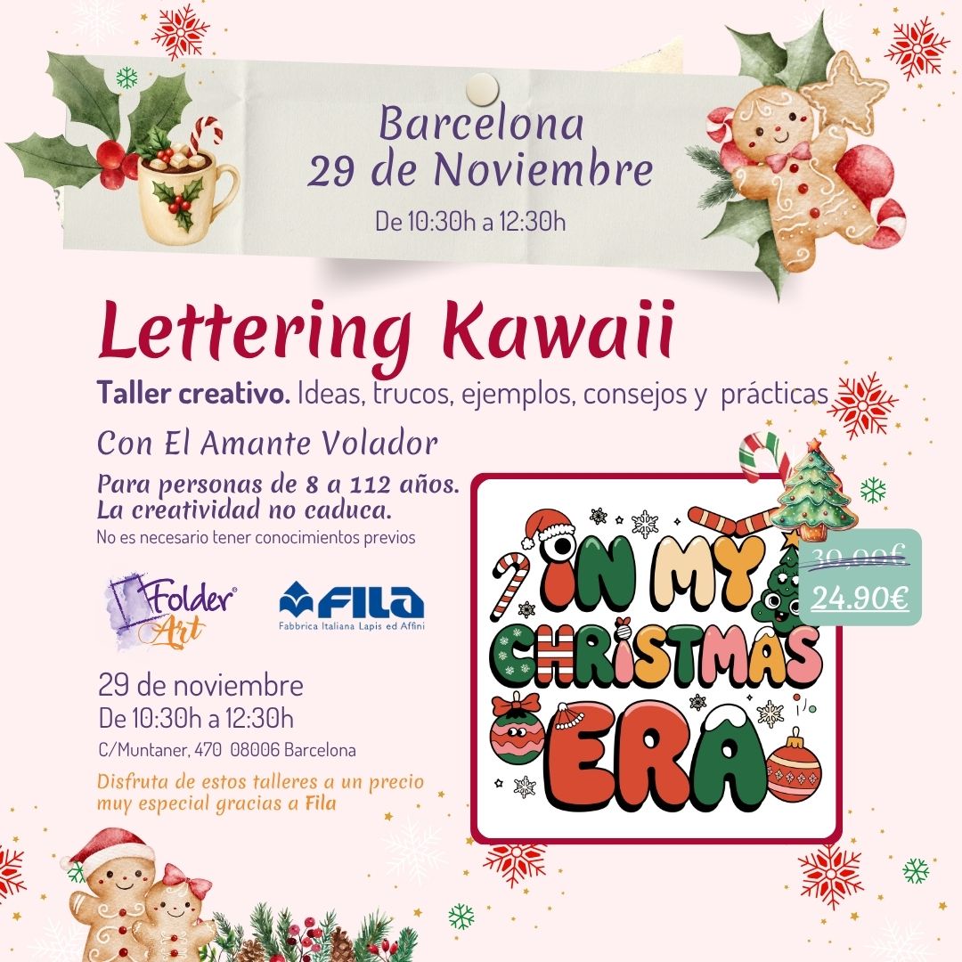 Barcelona. Lettering Kawaii